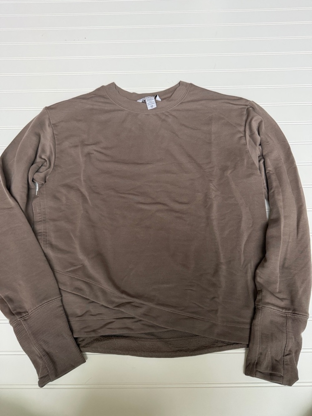 (186)Athleta Women's Crewneck Sweatshirt - Taupe Brown
